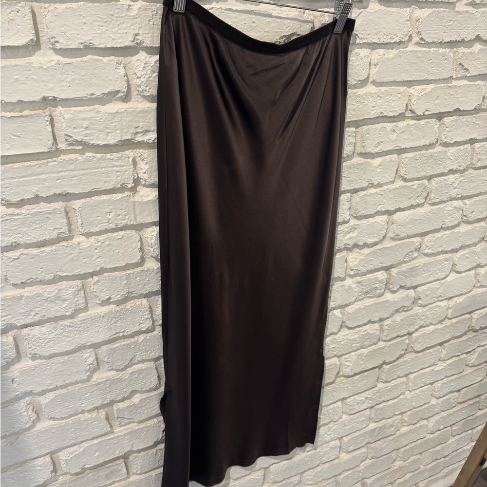 GoSilk Brown Maxi Skirt for Women